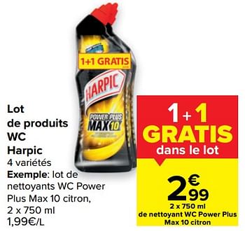 Promotions Lot de produits wc harpic - Harpic - Valide de 10/03/2021 à 22/03/2021 chez Carrefour
