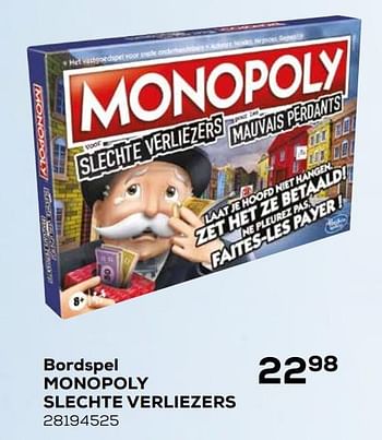 Promoties Monopoly slechte verliezers - Hasbro - Geldig van 16/03/2021 tot 20/04/2021 bij Supra Bazar