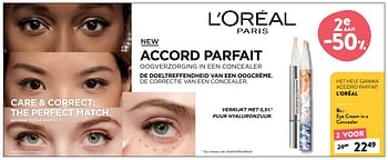 Promoties Eye cream in a concealer - L'Oreal Paris - Geldig van 10/03/2021 tot 23/03/2021 bij DI