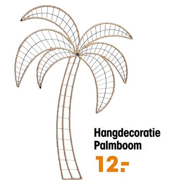 Promotions Hangdecoratie palmboom - Produit maison - Kwantum - Valide de 15/03/2021 à 31/08/2021 chez Kwantum