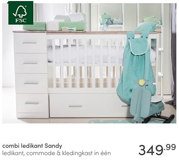 Promoties Combi ledikant sandy - Huismerk - Baby & Tiener Megastore - Geldig van 14/03/2021 tot 20/03/2021 bij Baby & Tiener Megastore