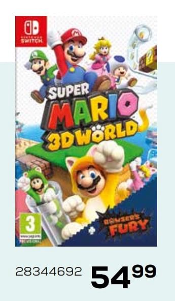 Promoties Super mario 3d world - Nintendo - Geldig van 16/03/2021 tot 20/04/2021 bij Supra Bazar