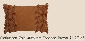 Promoties Sierkussen zola 40x60cm tobacco brown - Huismerk - Multi Bazar - Geldig van 14/03/2021 tot 31/05/2021 bij Multi Bazar