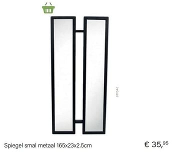 Promoties Spiegel smal metaal 165x23x2.5cm - Huismerk - Multi Bazar - Geldig van 14/03/2021 tot 31/05/2021 bij Multi Bazar