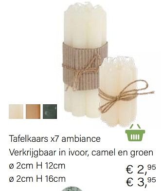 Promoties Tafelkaars x7 ambiance - Huismerk - Multi Bazar - Geldig van 14/03/2021 tot 31/05/2021 bij Multi Bazar