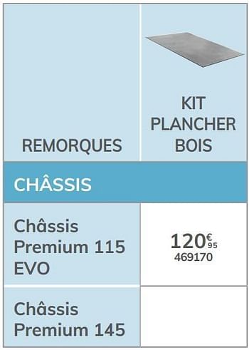 Promotions Kit plancher bois châssis premium 115 evo - Norauto - Valide de 04/03/2021 à 31/12/2021 chez Auto 5