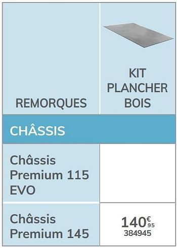 Promotions Kit plancher bois châssis premium 145 - Norauto - Valide de 04/03/2021 à 31/12/2021 chez Auto 5