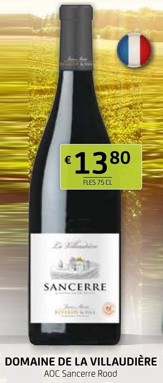 Promoties Domaine de la villaudière aoc sancerre rood - Rode wijnen - Geldig van 12/03/2021 tot 25/03/2021 bij BelBev