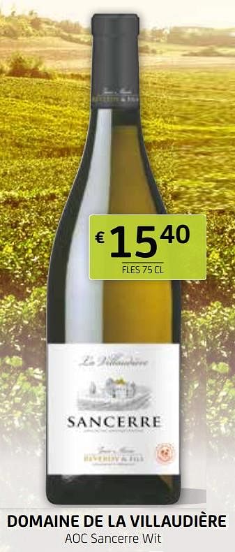 Promoties Domaine de la villaudière aoc sancerre wit - Witte wijnen - Geldig van 12/03/2021 tot 25/03/2021 bij BelBev