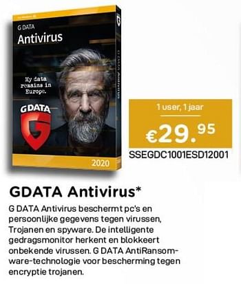 Promoties Gdata antivirus - G Data - Geldig van 01/03/2021 tot 31/03/2021 bij Compudeals