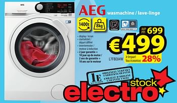 Promoties Aeg wasmachine - lave-linge l7fbe84w - AEG - Geldig van 17/03/2021 tot 24/03/2021 bij ElectroStock