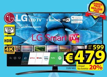 Promoties Lg led tv 55un74003 - LG - Geldig van 17/03/2021 tot 24/03/2021 bij ElectroStock