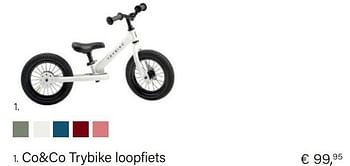 Promoties Co+co trybike loopfiets - Trybike - Geldig van 14/03/2021 tot 31/05/2021 bij Multi Bazar