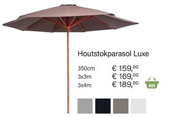 Promoties Houtstokparasol luxe - Huismerk - Multi Bazar - Geldig van 14/03/2021 tot 31/05/2021 bij Multi Bazar