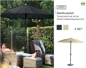 Promoties Manilla parasol - Garden Impressions - Geldig van 14/03/2021 tot 31/05/2021 bij Multi Bazar