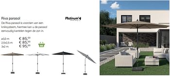 Promoties Riva parasol - Platinum Casual Living - Geldig van 14/03/2021 tot 31/05/2021 bij Multi Bazar