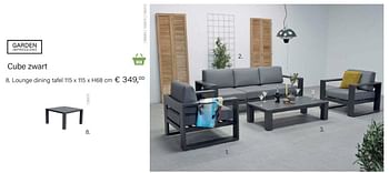 Promotions Cube zwart lounge dining tafel - Garden Impressions - Valide de 14/03/2021 à 31/05/2021 chez Multi Bazar