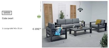 Promoties Cube zwart lounge tafel - Garden Impressions - Geldig van 14/03/2021 tot 31/05/2021 bij Multi Bazar
