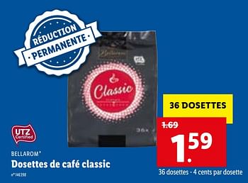 Promotions Dosettes de café classic - Bellarom - Valide de 22/03/2021 à 27/03/2021 chez Lidl