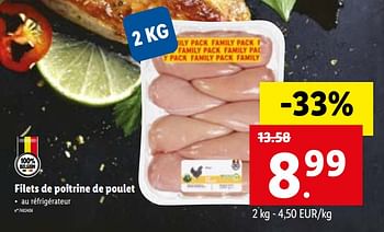 Promotions Filets de poitrine de poulet - Produit maison - Lidl - Valide de 22/03/2021 à 27/03/2021 chez Lidl