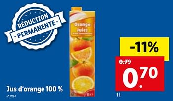 Promotions Jus d`orange 100 % - Produit maison - Lidl - Valide de 22/03/2021 à 27/03/2021 chez Lidl