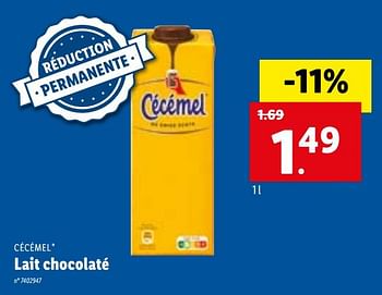 Promotions Lait chocolaté - Cecemel - Valide de 22/03/2021 à 27/03/2021 chez Lidl