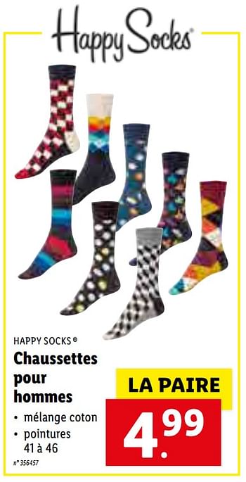 Promotions Chaussettes pour hommes - Happy Socks - Valide de 22/03/2021 à 27/03/2021 chez Lidl