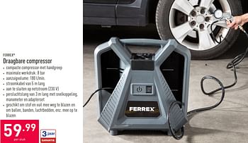 Promotions Ferrex draagbare compressor - Ferrex - Valide de 27/03/2021 à 02/04/2021 chez Aldi