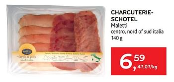 Promoties Charcuterieschotel maletti - Maletti - Geldig van 24/03/2021 tot 06/04/2021 bij Alvo