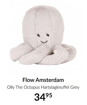 Promoties Flow amsterdam olly the octopus hartslagknuffel grey - Flow Amsterdam - Geldig van 16/03/2021 tot 12/04/2021 bij BabyPark