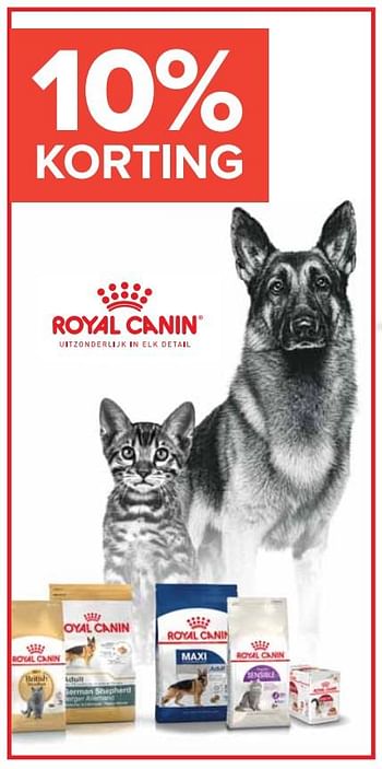 Mislukking Vast en zeker hoogte Royal Canin 10% korting op royal canin - Promotie bij Euro Shop
