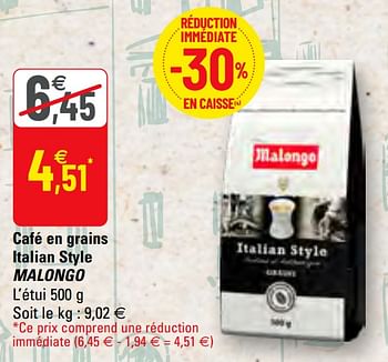 Café en grains Italian Style Malongo