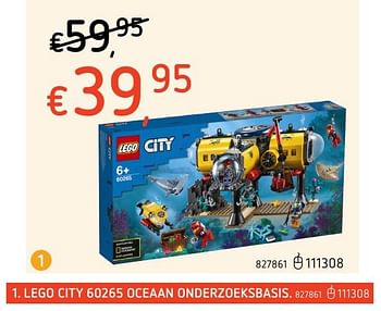 Promoties Lego city 60265 oceaan onderzoeksbasis - Lego - Geldig van 25/03/2021 tot 04/04/2021 bij Dreamland