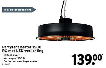 galerij monteren Fluisteren Huismerk - Gamma Partytent heater 1500 rc met led-verlichting - Promotie  bij Gamma