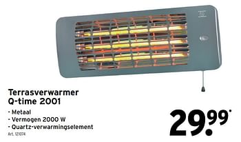 Promoties Terrasverwarmer q-time 2001 - Huismerk - Gamma - Geldig van 08/03/2021 tot 31/05/2021 bij Gamma