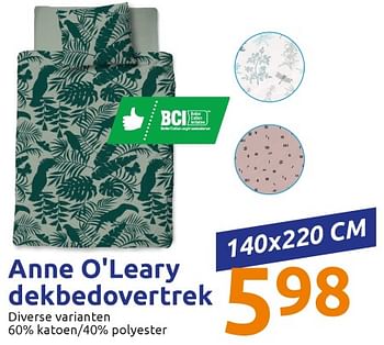 Promoties Anne o`leary dekbedovertrek - Huismerk - Action - Geldig van 24/03/2021 tot 30/03/2021 bij Action