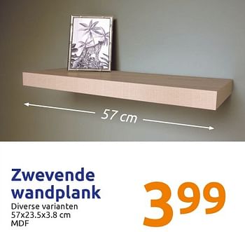 Promotions Zwevende wandplank - Produit Maison - Action - Valide de 24/03/2021 à 30/03/2021 chez Action