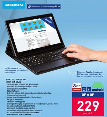 Promoties Medion lifetab e10802 (md 60364) tablet 25,5 cm-10`` - Medion - Geldig van 03/04/2021 tot 09/04/2021 bij Aldi