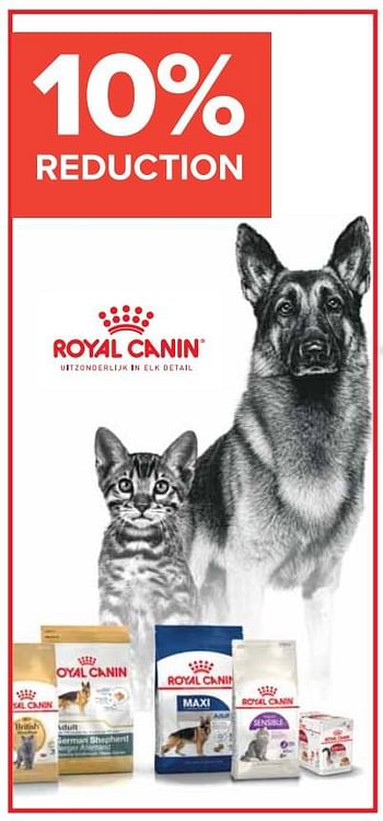 Promotions 10% reduction royal canin - Royal Canin - Valide de 18/03/2021 à 18/04/2021 chez Euro Shop