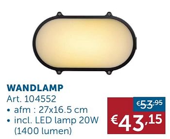 Promoties Wandlamp - Huismerk - Zelfbouwmarkt - Geldig van 30/03/2021 tot 26/04/2021 bij Zelfbouwmarkt