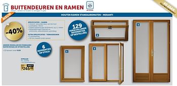 Promoties Houten ramen standaardmaten - meranti kipraam - Huismerk - Zelfbouwmarkt - Geldig van 30/03/2021 tot 26/04/2021 bij Zelfbouwmarkt
