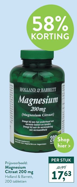 Promoties Magnesium citraat holland + barrett - Huismerk - Holland & Barrett - Geldig van 22/03/2021 tot 18/04/2021 bij Holland & Barret