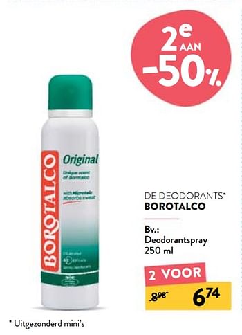 Promoties Deodorantspray - Borotalco - Geldig van 24/03/2021 tot 20/04/2021 bij DI