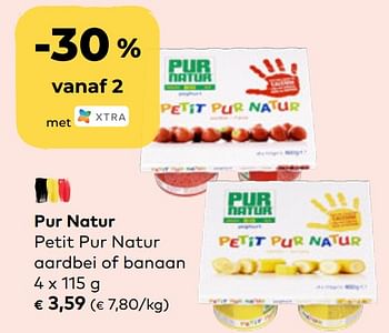 Promoties Pur natur petit pur natur aardbei of banaan - Pur Natur - Geldig van 24/03/2021 tot 20/04/2021 bij Bioplanet