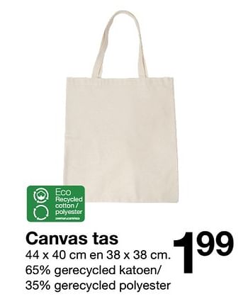 Promoties Canvas tas - Huismerk - Zeeman  - Geldig van 27/03/2021 tot 09/04/2021 bij Zeeman