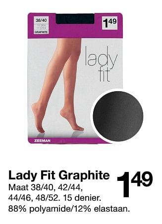 Promoties Lady fit graphite - Huismerk - Zeeman  - Geldig van 27/03/2021 tot 09/04/2021 bij Zeeman