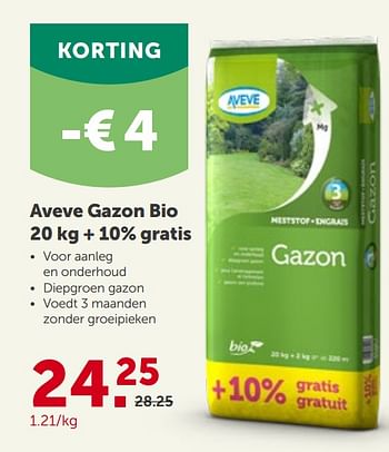 Promoties Aveve gazon bio - Huismerk - Aveve - Geldig van 31/03/2021 tot 10/04/2021 bij Aveve
