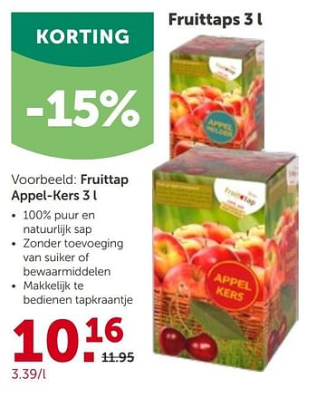 Promoties Fruittap appel-kers - Fruittap - Geldig van 31/03/2021 tot 10/04/2021 bij Aveve