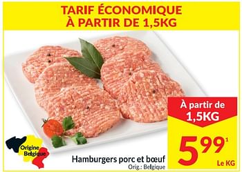 Promoties Hamburgers porc et boeuf - Huismerk - Intermarche - Geldig van 30/03/2021 tot 05/04/2021 bij Intermarche