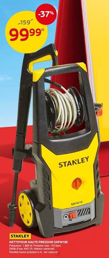 Promoties Stanley nettoyeur haute pression sxpw18e - Stanley - Geldig van 31/03/2021 tot 12/04/2021 bij Brico
